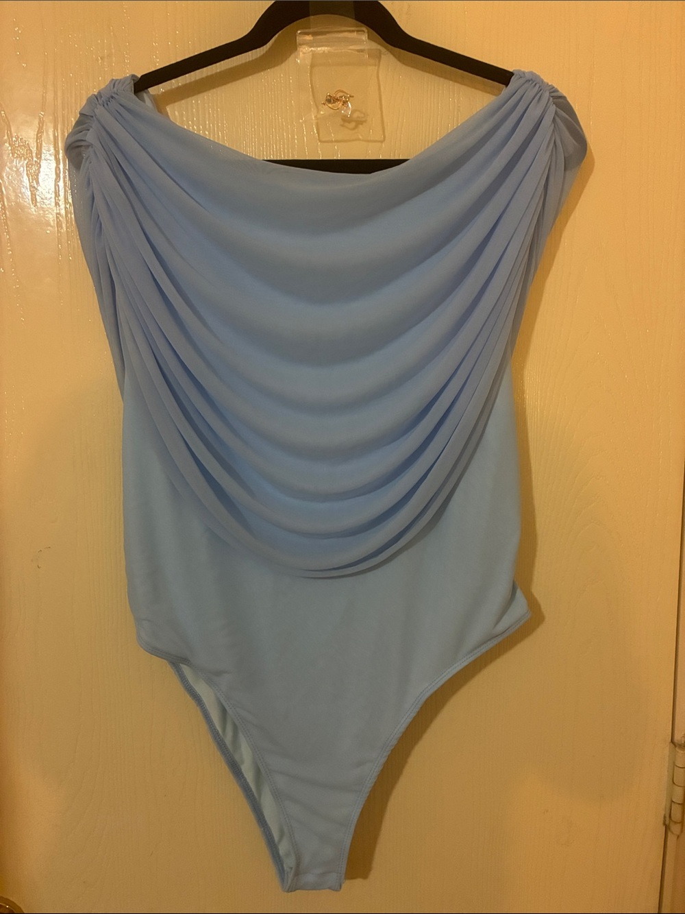 Light Blue Draped Bodysuit